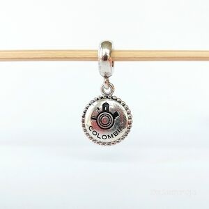 Pandora Sterling Silver Columbia Logo Dangle Charm RARE